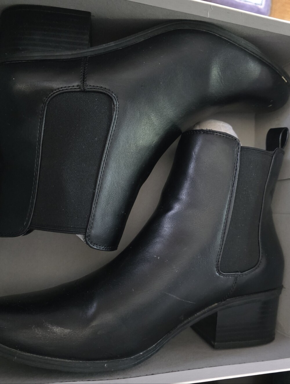 Target A New Day Black Faux Chelsea Ankle Boots with Block Heel